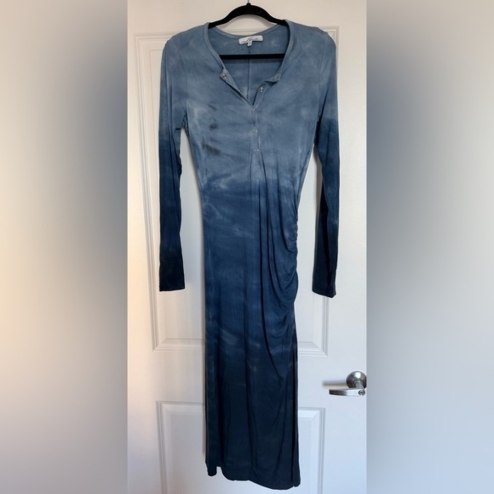 Red Haute Blue Gradient Tie Dye Long Sleeve Dress size Small